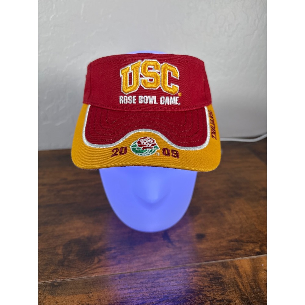 USC Trojans 2009 Rose Bowl Game Visor Hat Gameday Authentics Cardinal Gold NCAA